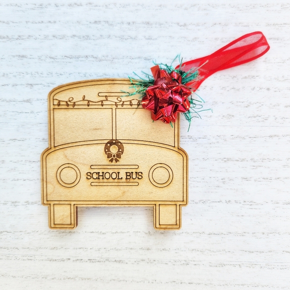 SCHOOL BUS DRIVER GIFT!!! Laser Cut & Engraved Gift Card Holder Ornament - Picture 7 of 8
